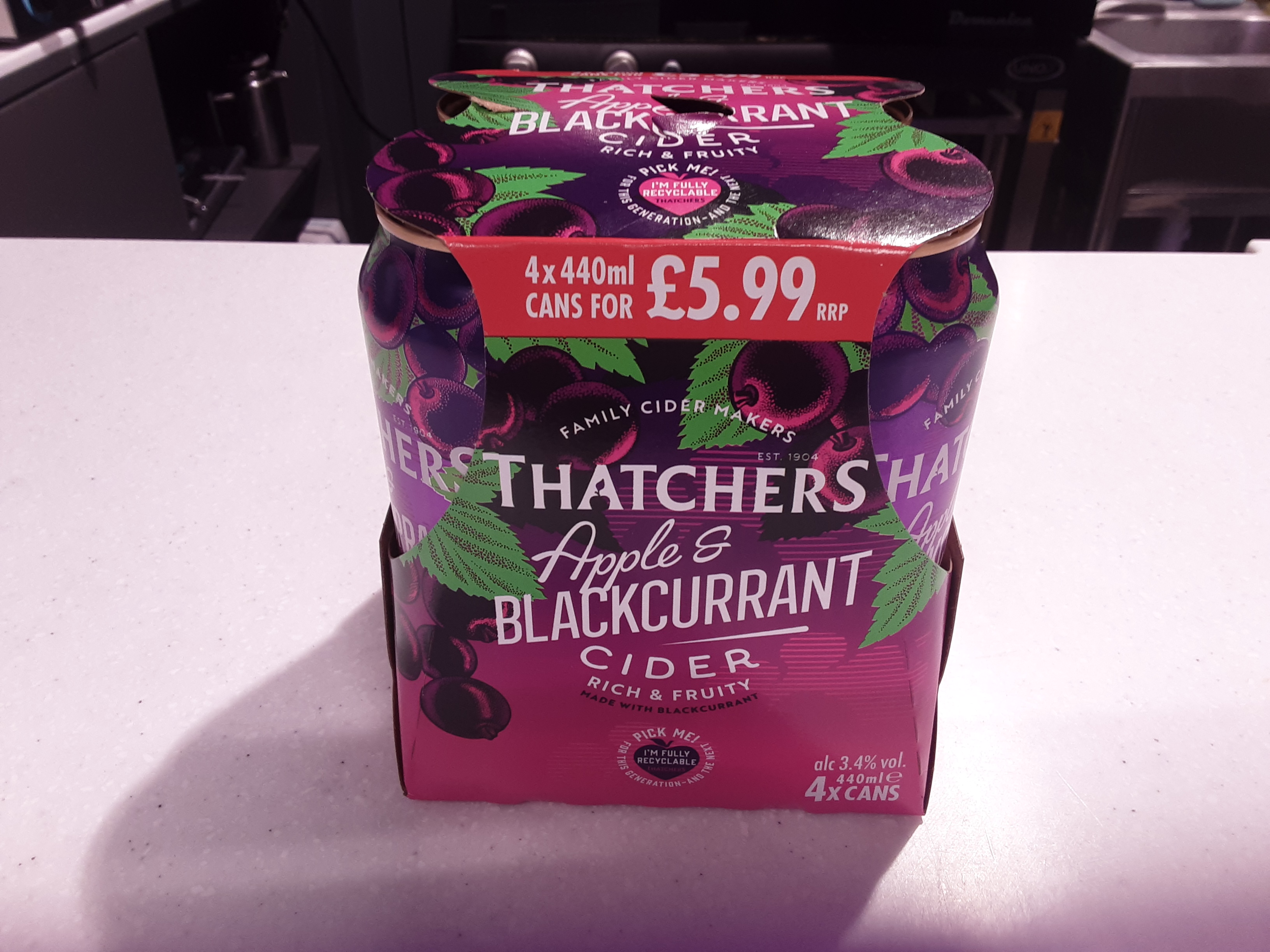 Thatchers apple and blackcurrant cider 4pk